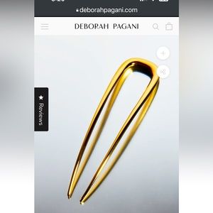 Deborah Pagani Large Sleek Stainless Steel Goldplated Hair Pin